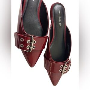 Madden Girl Burgundy Pointed Toe Mules NWT Size 9